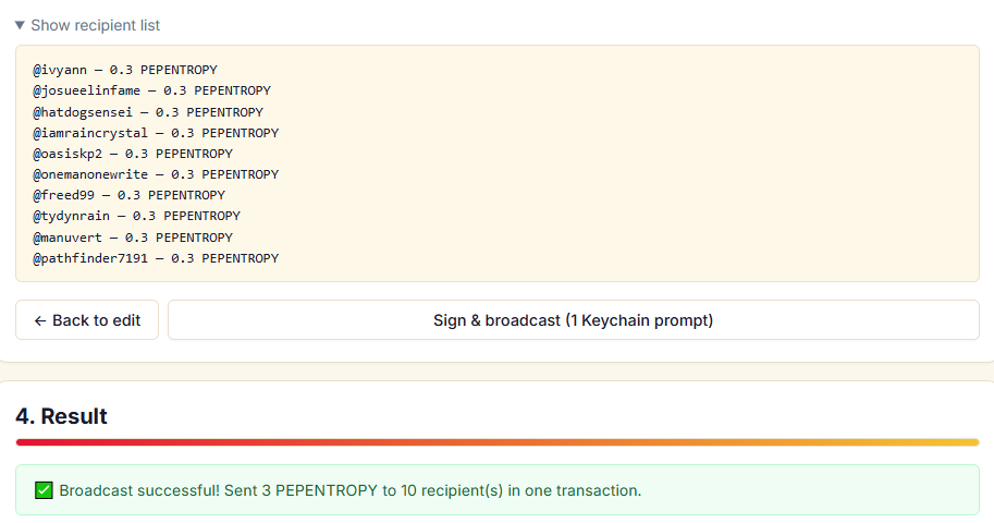 PEPENTROPY REWARDS SENT TO PARTICIPANTS