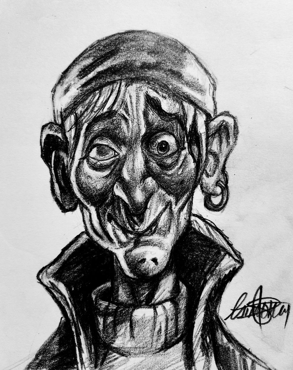 Graphite drawing of a Pirate
