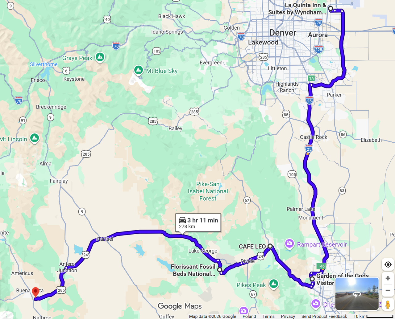 Day 1, Denver to Buena Vista, CO (278km)