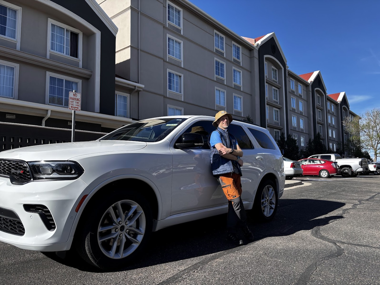 Author with our Dodge Durango at La Quinta Inn, Denver, CO