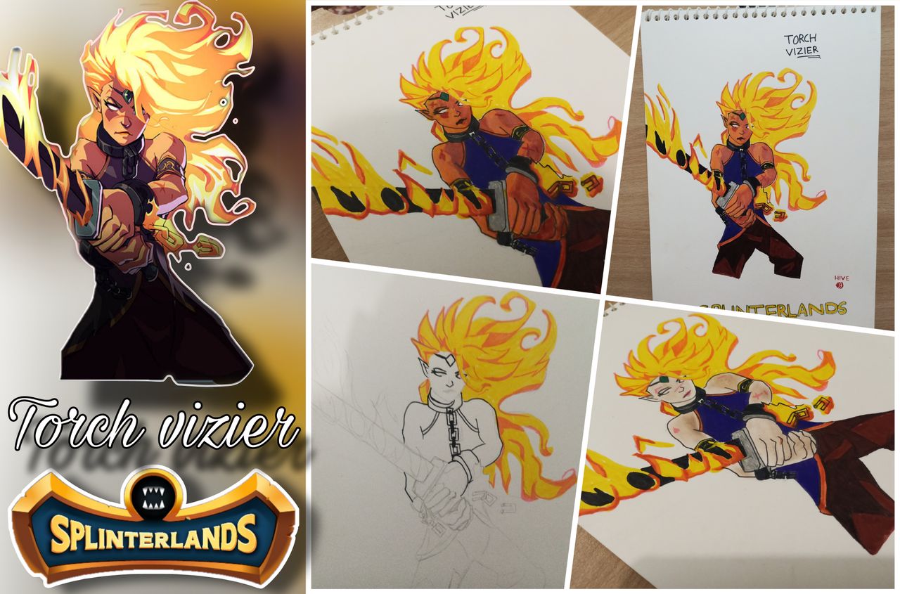 Sketching And Coloring Torch Vizier | Splinterlands Fan Art 🔥