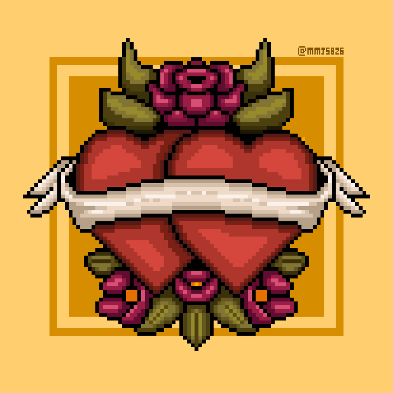 Intertwined hearts 💕 Corazones entrelazados | Pixelart | January Art Challenge | Theme Memories | Alienarthive x nftshowroom
