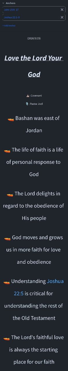 My Church Sermon Notes - 2026/3/15 [ENG/ESP]