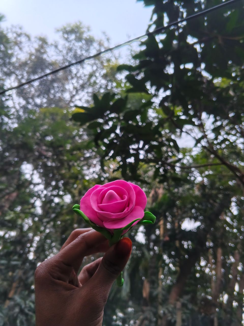 You can make flowers out of clay as a gift for your loved ones.