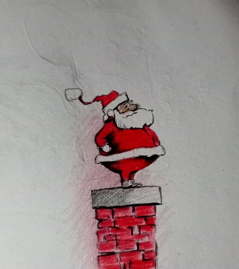 Santa on the chimney 