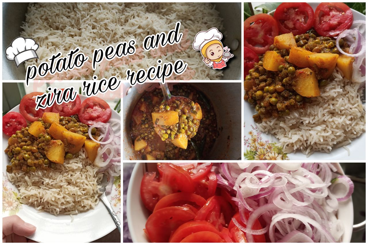 Potato Peas With Cumin Rice Recipe
