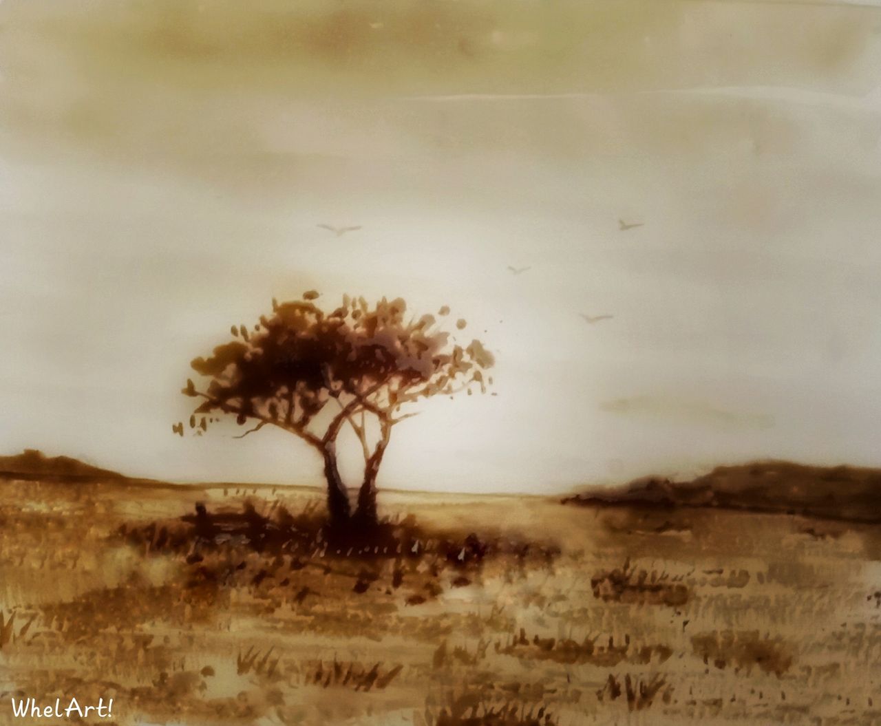 Art Journal: "Minimalist Beauty | Coffee Painting ☕🖌️
