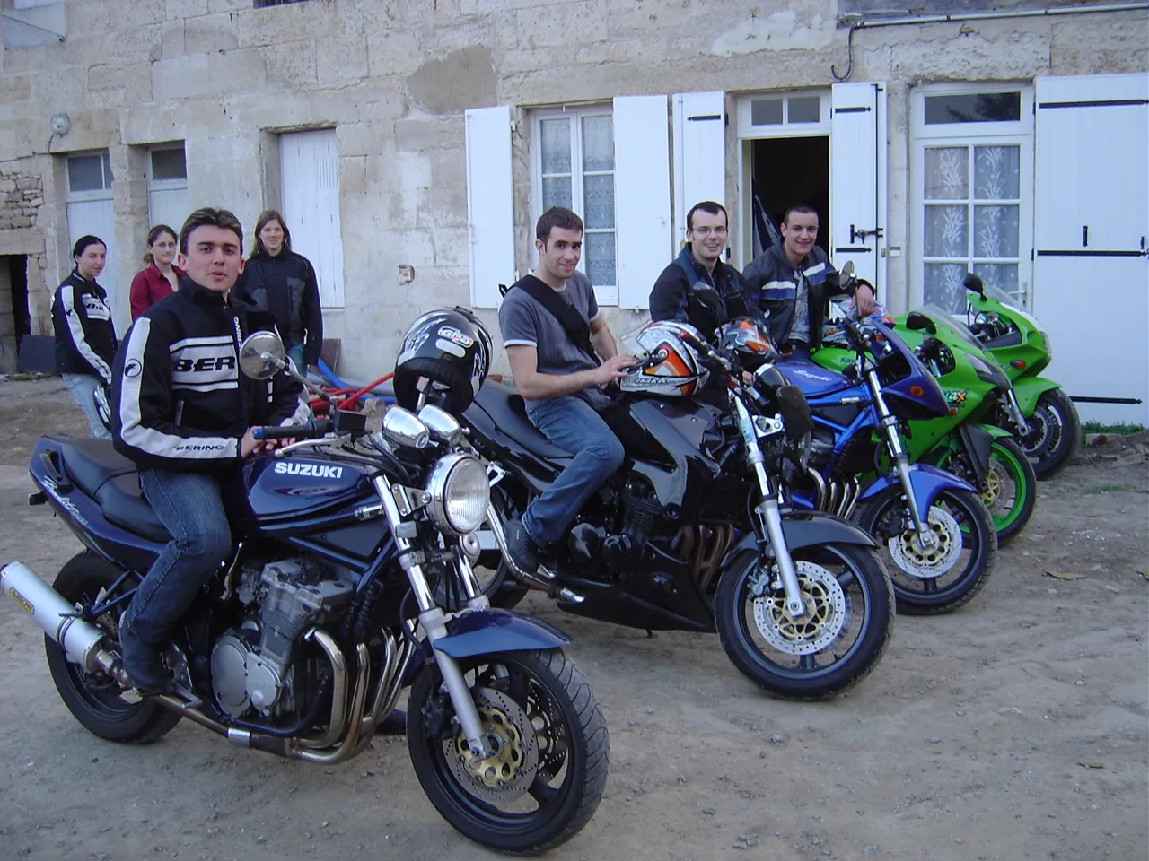My 1999 Suzuki GSF600 Bandit a few days after I sold it (1st from left)