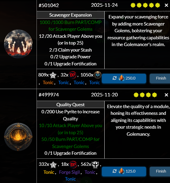 Most toughest Tier 5 Quest from Golem overlord and Terracore Activities