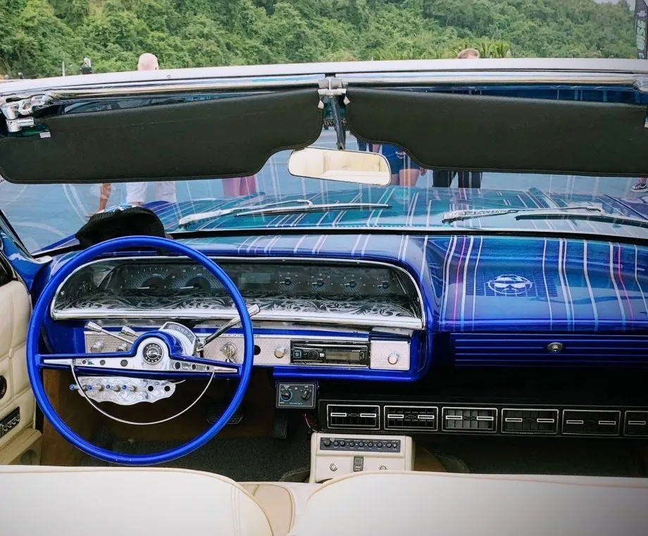interior of a customized low rider