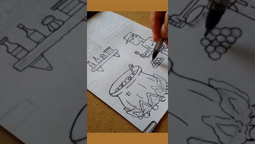 A comer / Técnica de entintado. Viñeta #2