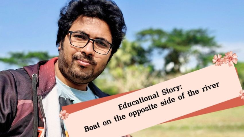 Educational Story: Boat on the opposite side of the river