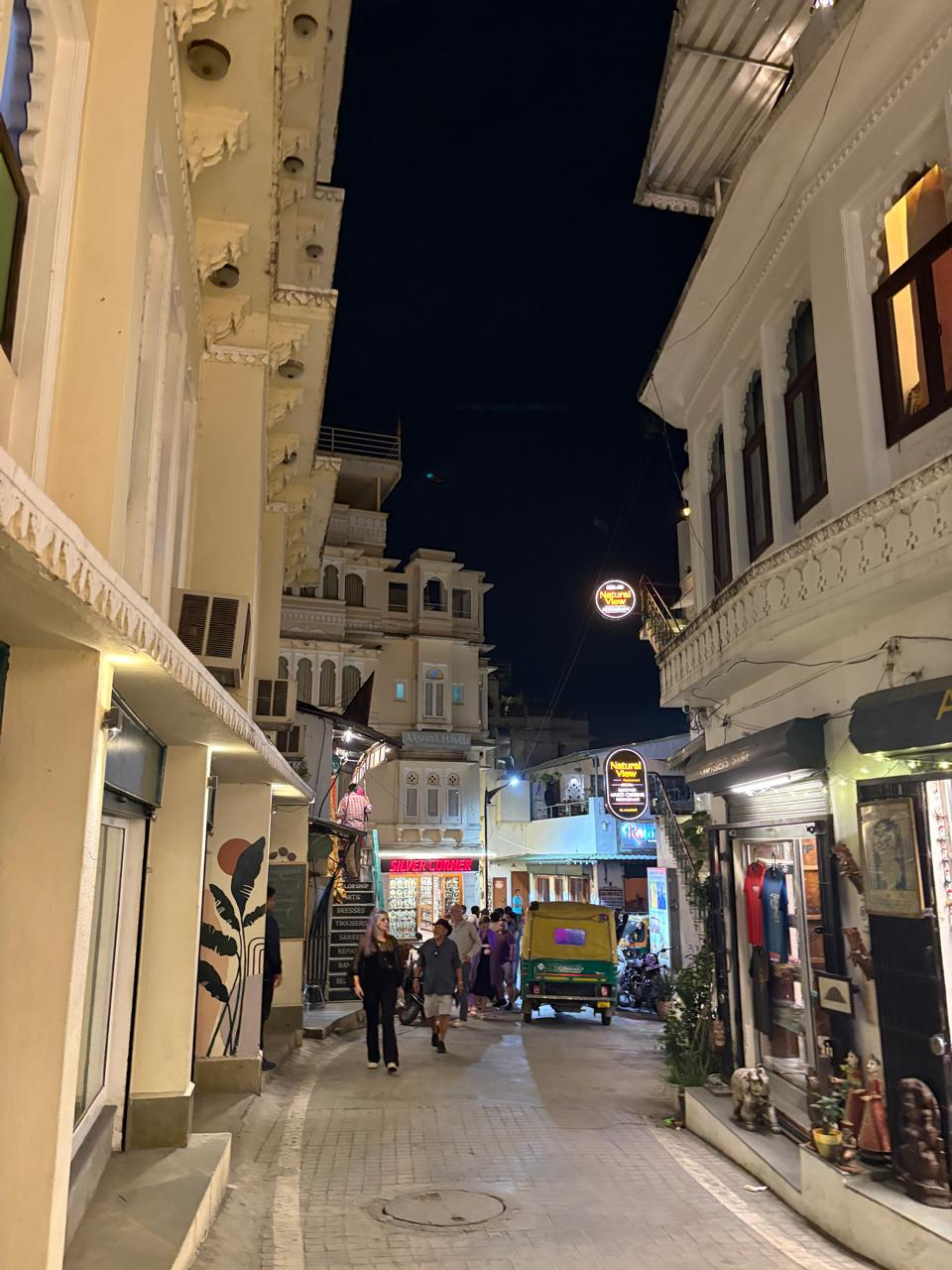 Walking through the streets.
