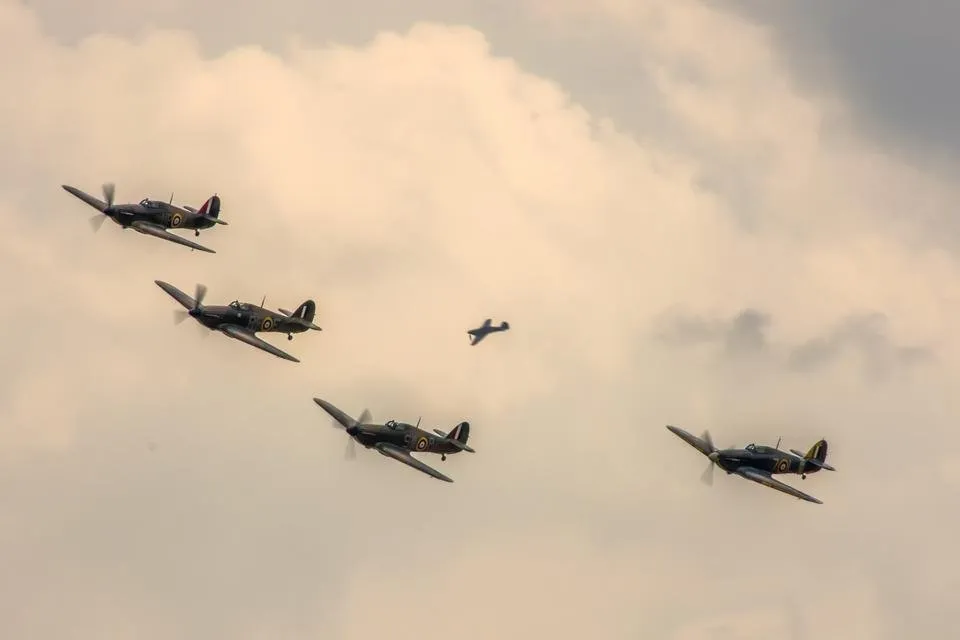 4 hurricanes duxford - by steve j huggett.jpg