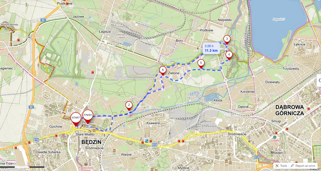 Trasa spaceru wzdłuż Czarnej Przemszy