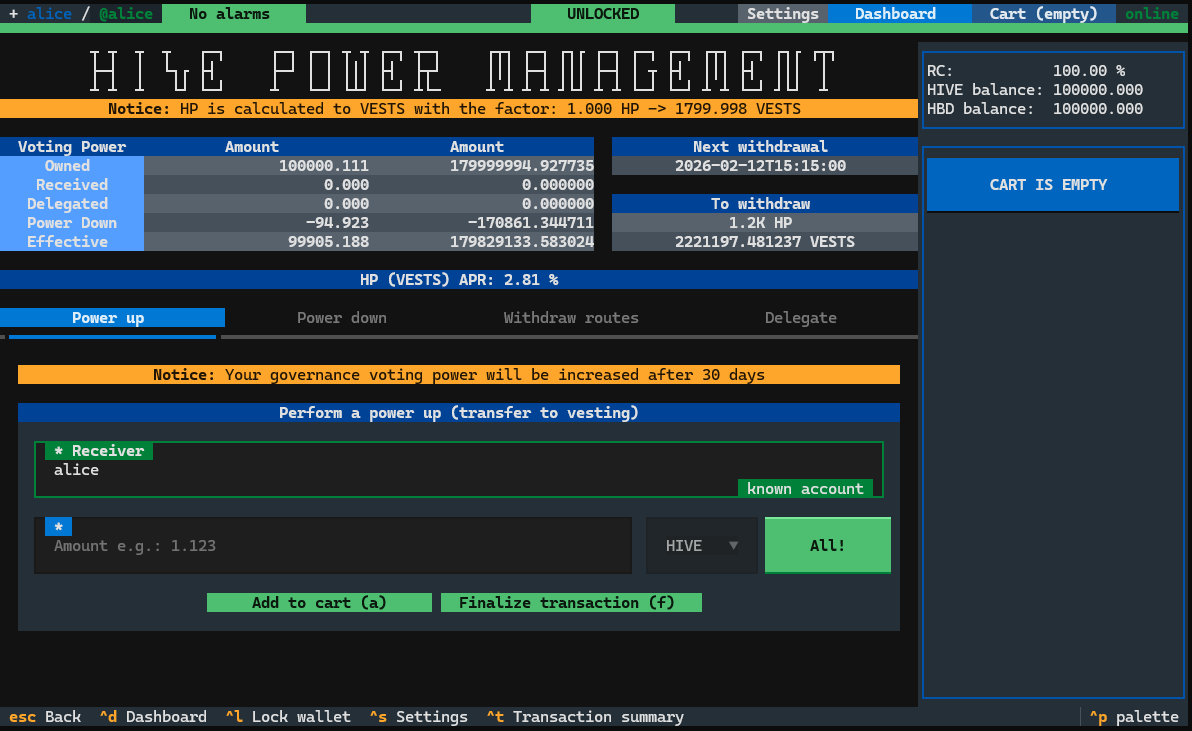 Hive Power Management