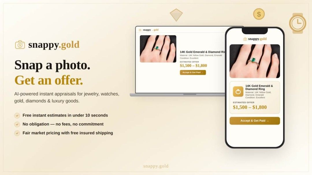 Snappy.gold Launches AI-Powered Platform That Gives Consumers Instant Purchase Offers for Jewelry, Watches, Precious Metals and More