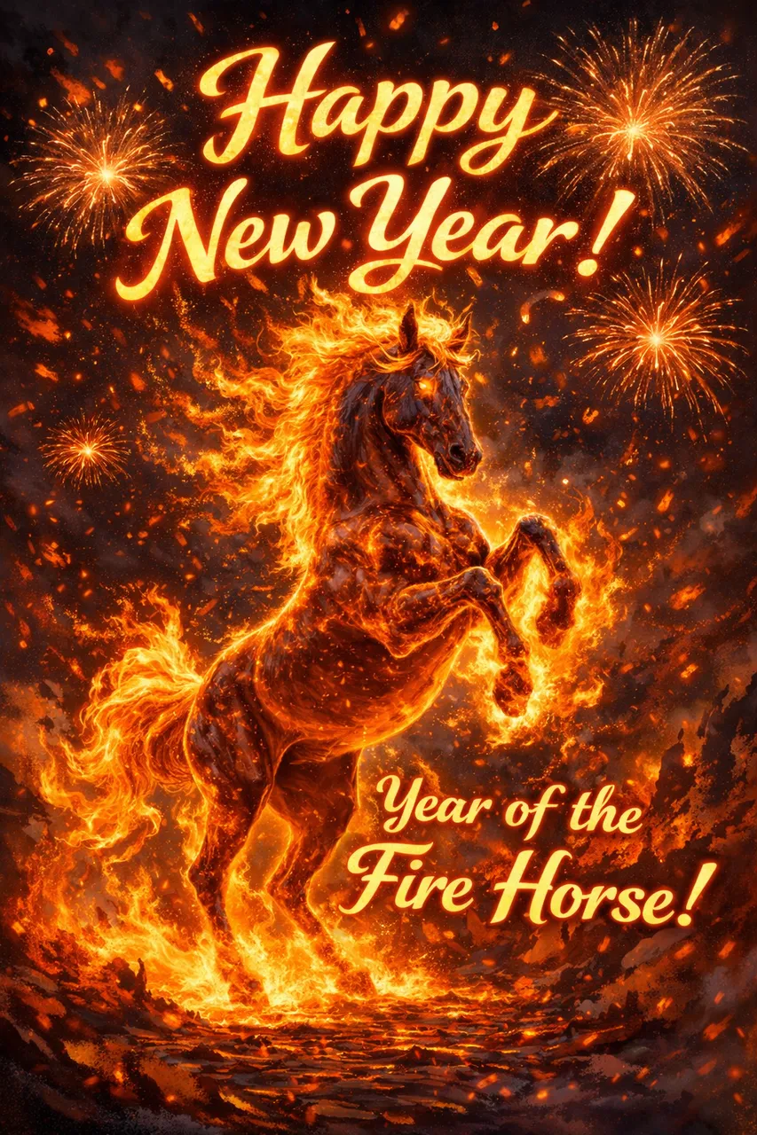 Happy New Year of the Fire Horse from Onsenji Temple, Japan