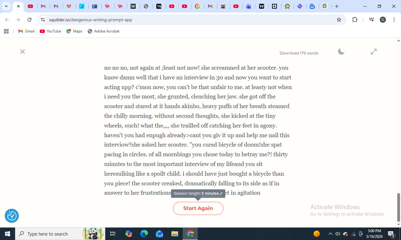 The Scooter....5 Minute Freewrite Daily Prompt