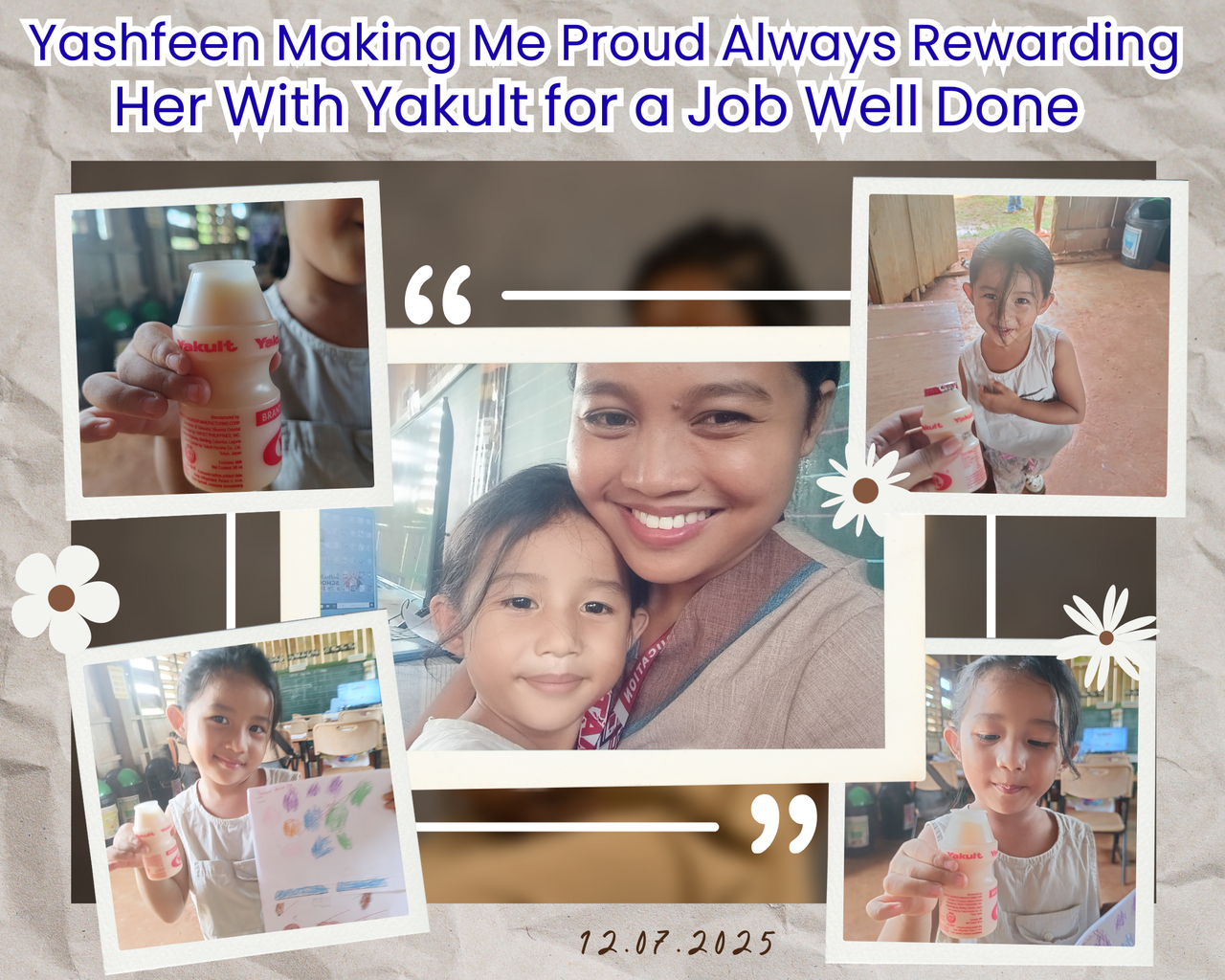 Yashfeen Making Me Proud Always Rewarding Her With Yakult for a Job Well Done