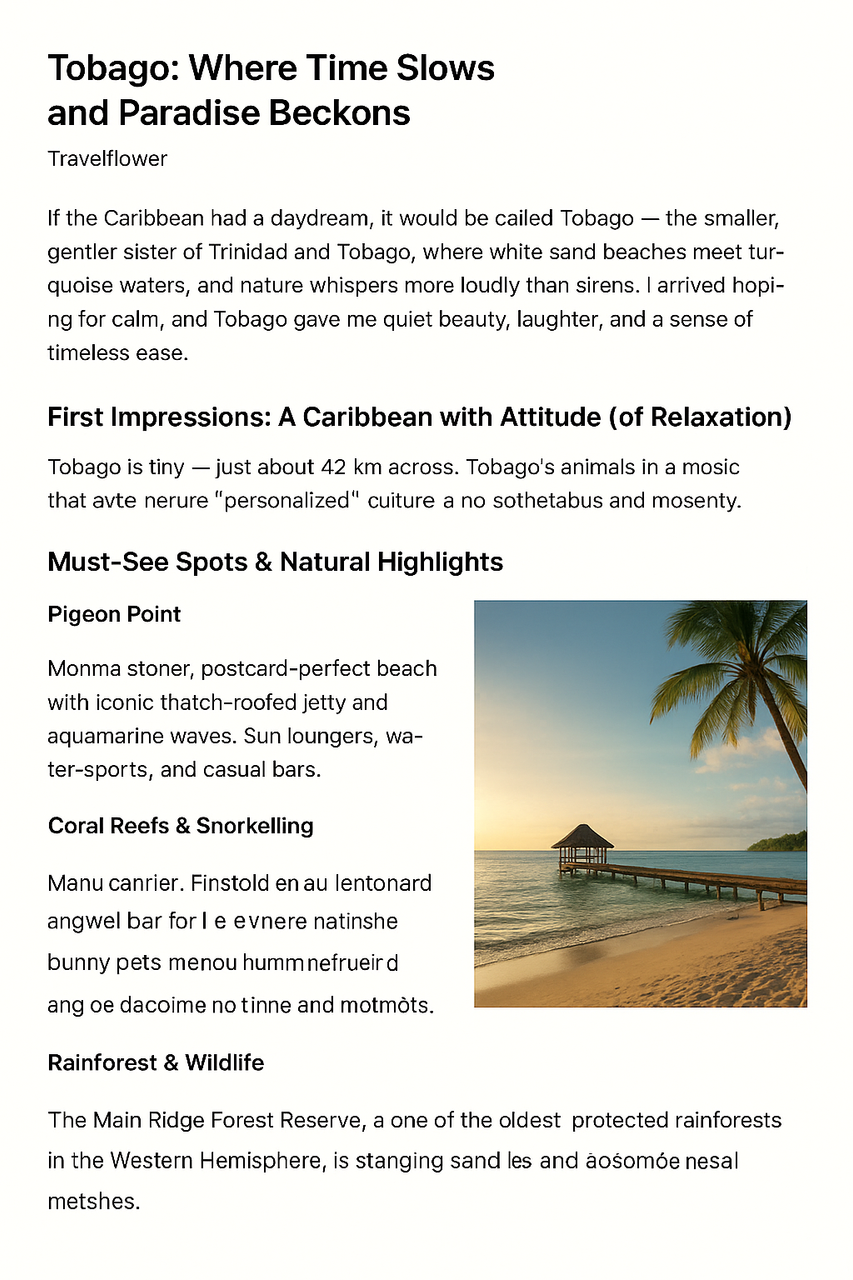Tobago: Where Time Slows and Paradise Beckons
