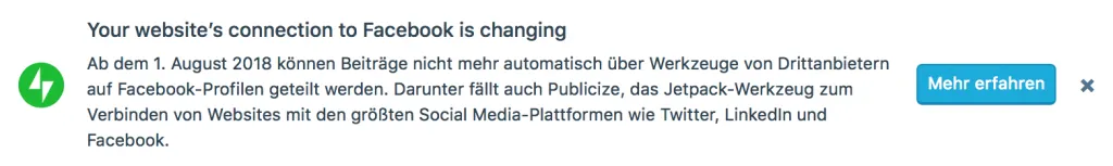 Facebook Änderung
