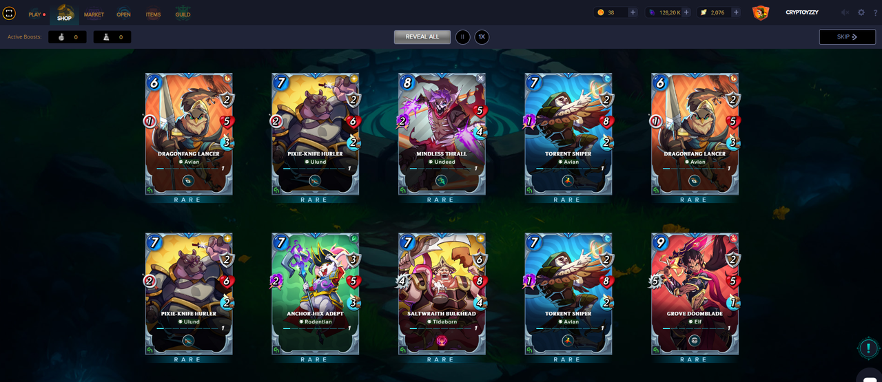 Splinterlands 20 nouvelles cartes reward