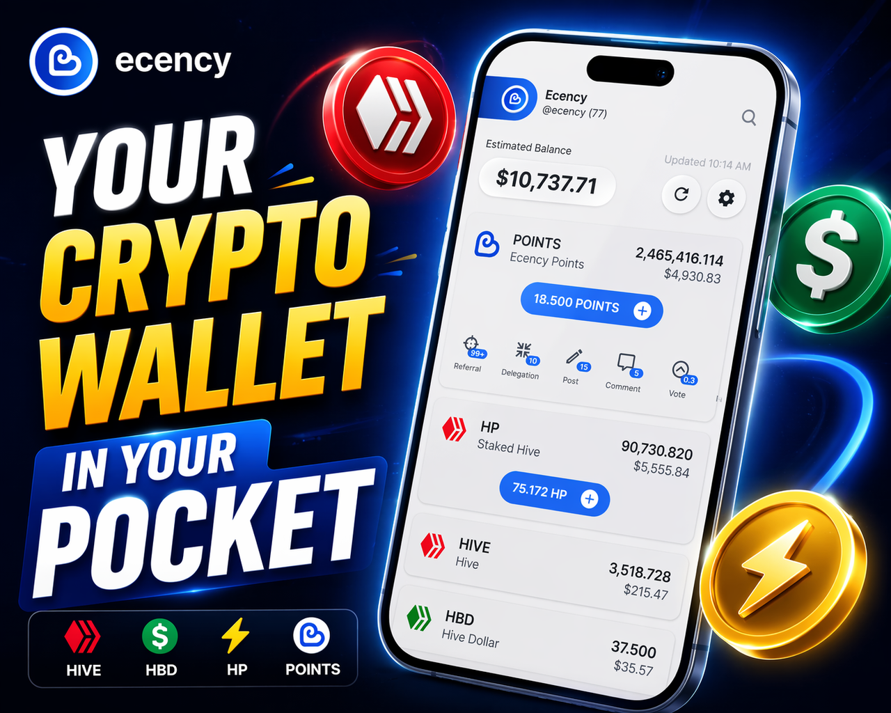 Your Crypto Wallet in Your Pocket - Managing HIVE, HBD & More with Ecency
