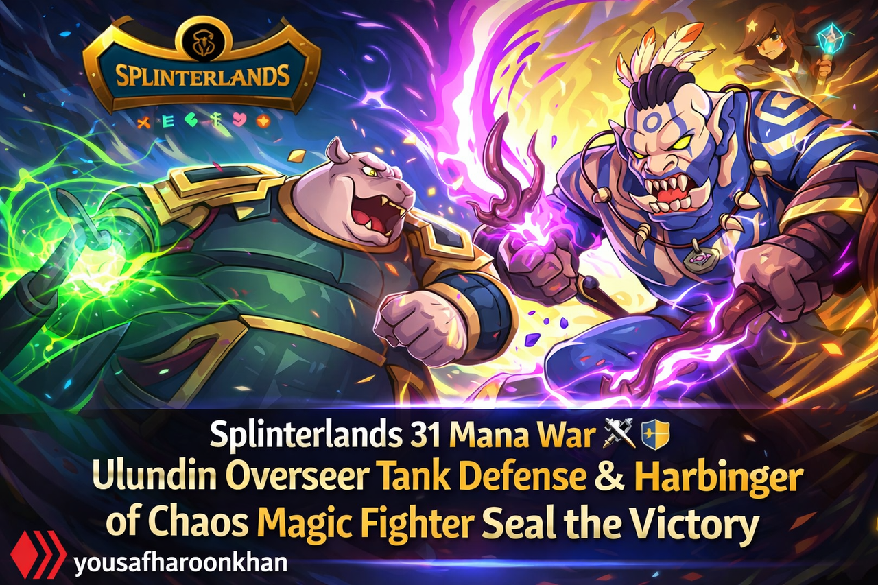  Splinterlands 31 Mana War ⚔️ 🛡️ Ulundin Overseer Tank Defense & Harbinger of Chaos Magic Fighter Seal the Victory