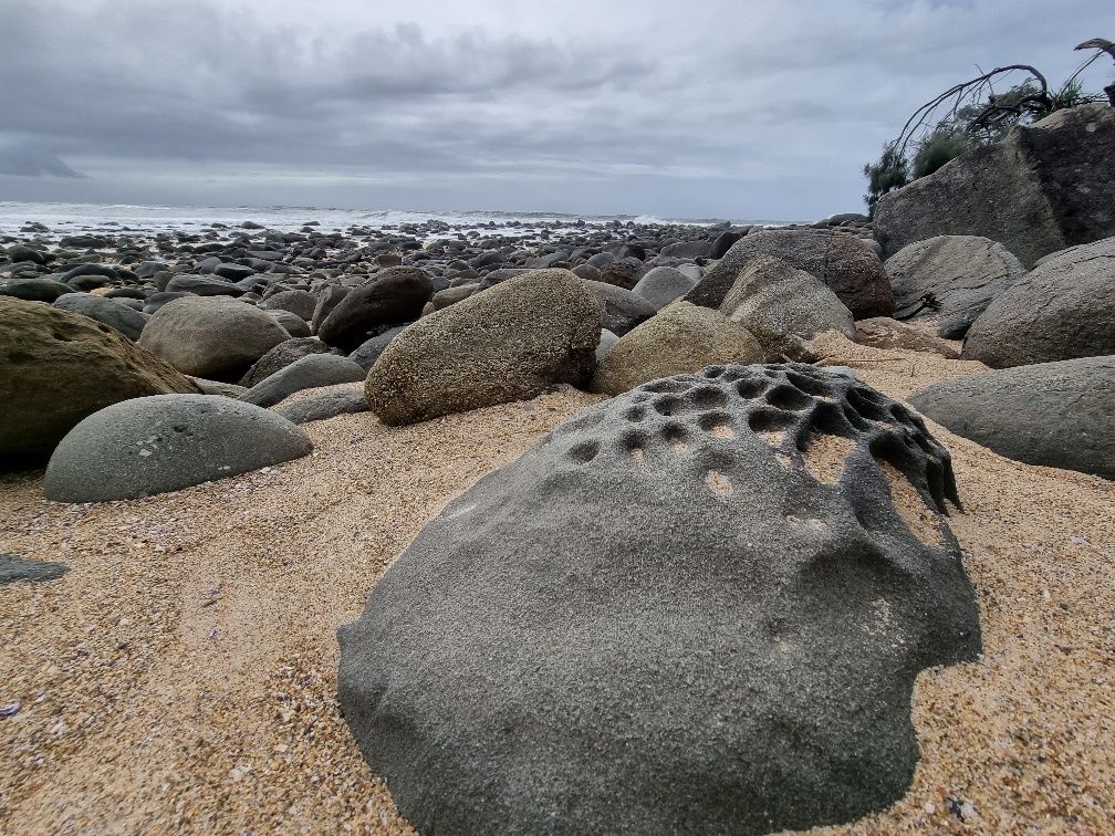 I’m not sure what made the rock this funny shape with these dimple-like things, but it was pretty cool.