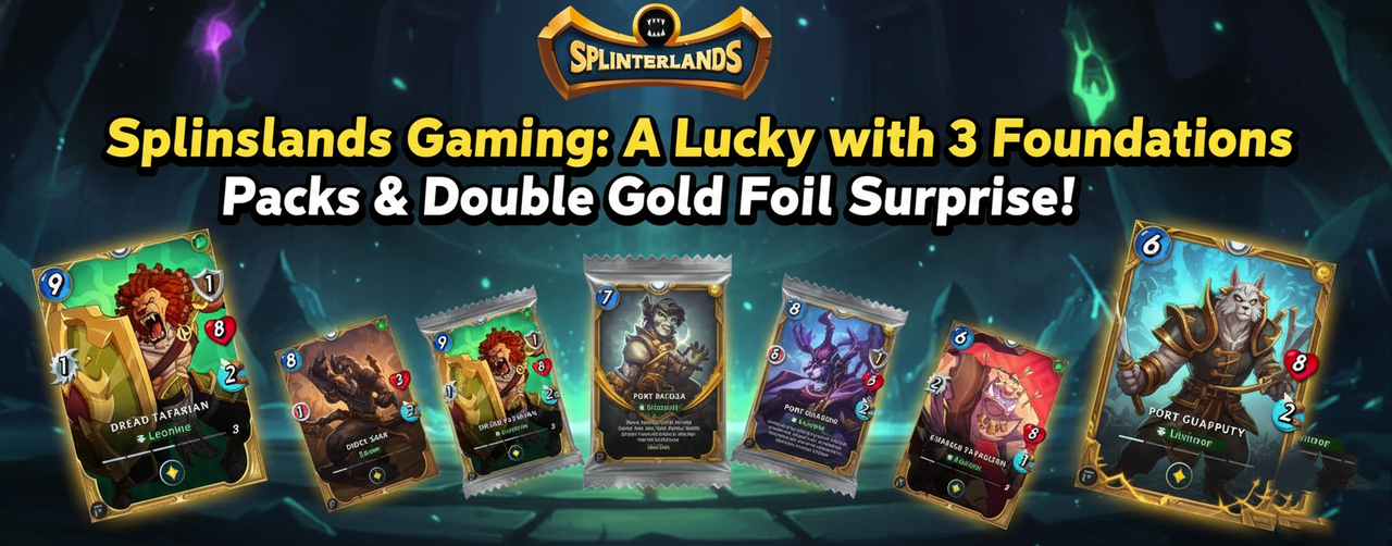 Splinterlands Gaming: A Lucky Day with 3 Foundations Packs & Double Gold Foil Surprise!