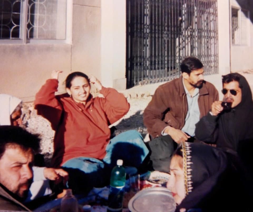 With hubby and friends